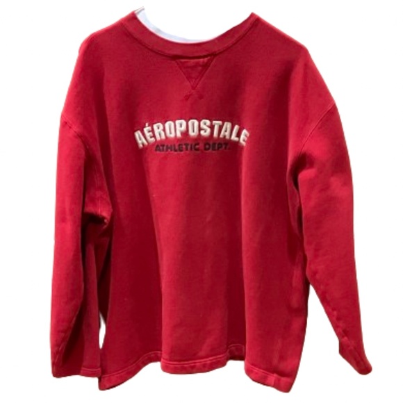 Men’s Aeropostale Red Heavy Weight Sweatshirt Sz L, - Picture 1 of 7